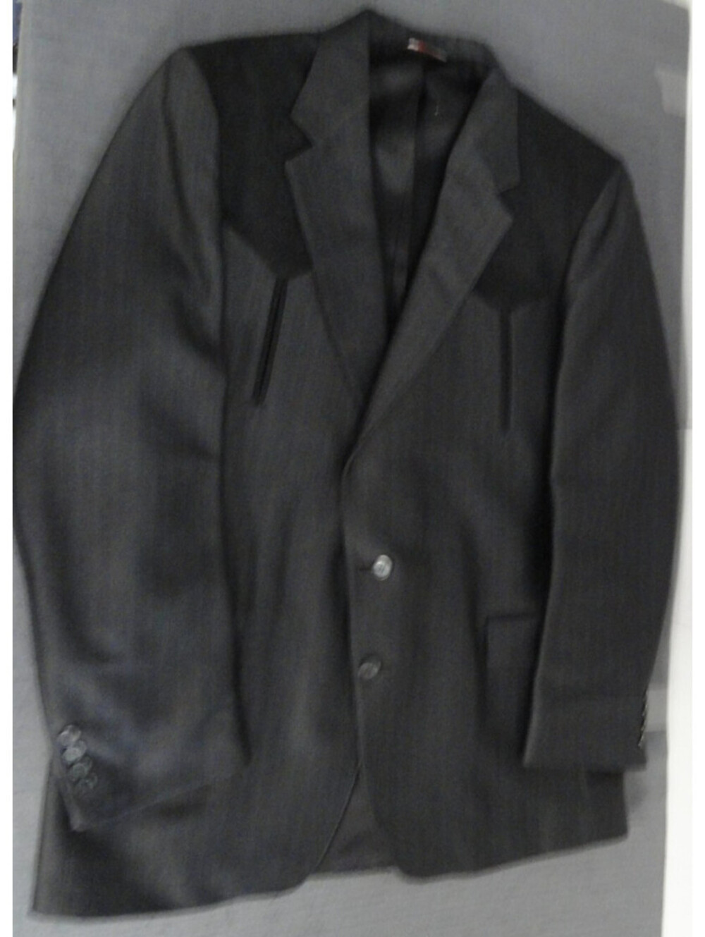 2 BUTTON MADE IN USA COWBOY WESTERN SHEPLERS BLACK SUIT JACKET 46L